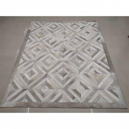 Diamond Brown and Grey Leather Rug – Hand-Woven Flat Weave Manufacturers, Suppliers, Exporters in Birmingham