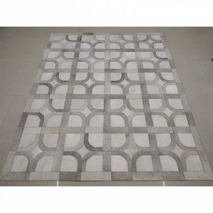 Geo Grey Leather Rug – Hand-Woven Flat Weave Design Manufacturers, Suppliers, Exporters in Birmingham