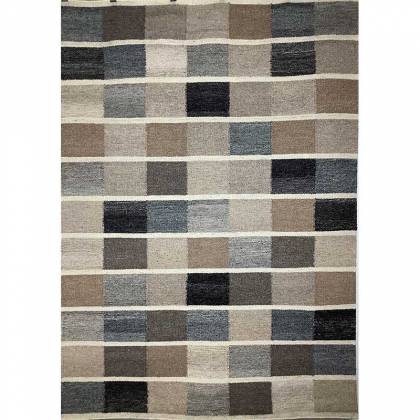 Grey Blue Black Color Hand Woven Wool Rug Flat Weave Construction Elegant and Durable (Design FL-010) Manufacturers, Suppliers, Exporters in Noida