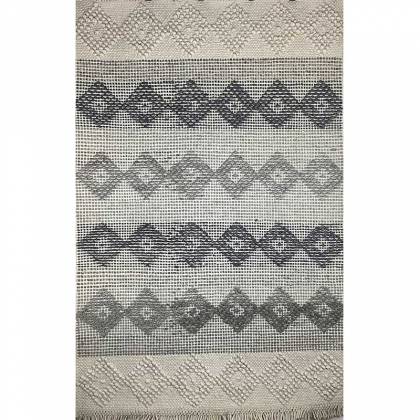 Grey and Black Wool Rug – Hand-Woven Flat Weave (Design Code OD-019) Manufacturers, Suppliers, Exporters in Birmingham