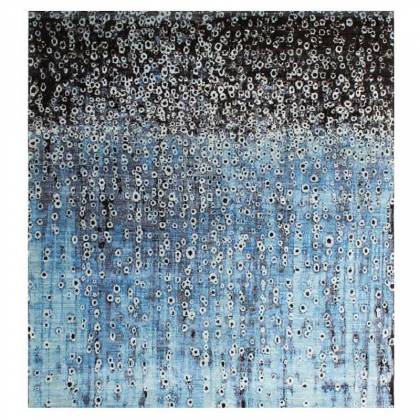 Hand-Knotted Black and Blue Wool Rug – Persian Design (Design Code QN-48) Manufacturers, Suppliers, Exporters in Noida