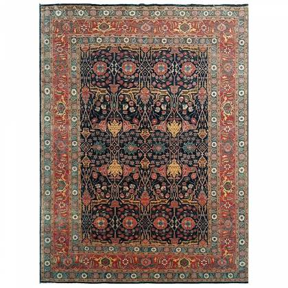 Hand-Knotted Blue and Rust Persian Wool Rug – (Design Code - HKC-016) Manufacturers, Suppliers, Exporters in Birmingham