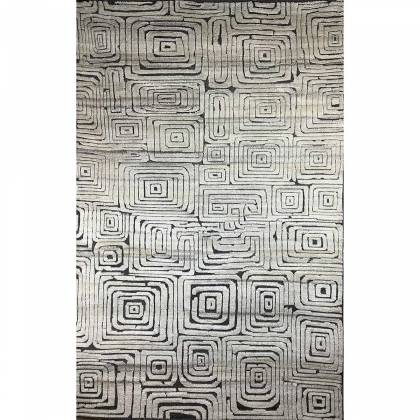 Hand-Knotted Ivory and Coal Geometric Wool Rug – (Design Code HKC-050) Manufacturers, Suppliers, Exporters in Croatia