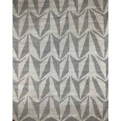 Hand-Knotted Ivory and Grey Geometric Wool Rug – (Design Code HKC-038) Manufacturers, Suppliers, Exporters in Noida