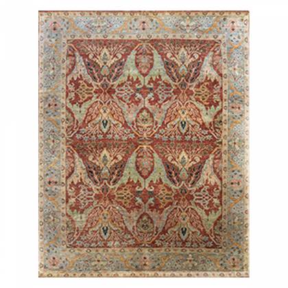 Hand-Knotted Persian Wool Rug – Rust and Cream Elegance (Design Code - HKC-010) Manufacturers, Suppliers, Exporters in Malaysia