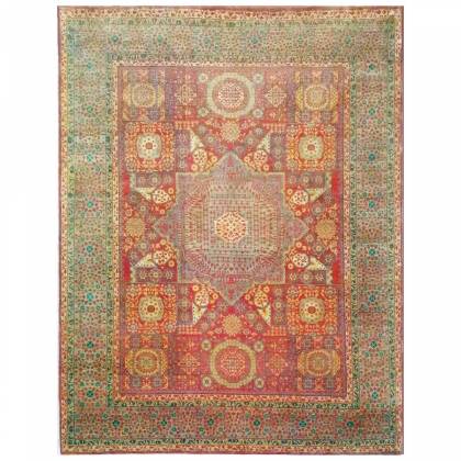 Hand-Knotted Persian Wool Rug – Rust and Green Elegance (Design Code - HKC-001) Manufacturers, Suppliers, Exporters in Malaysia