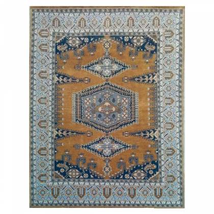 Hand-Knotted Sand and Blue Persian Wool Rug – (Design Code HKC-021) Manufacturers, Suppliers, Exporters in Malaysia