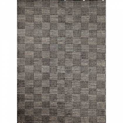 Hand Woven Black Wool Rug Flat Weave Construction (Design NL-020) Manufacturers, Suppliers, Exporters in Noida