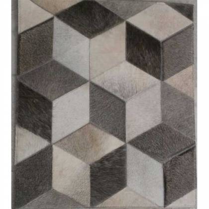 Hand-Woven Leather Rug in Black and Grey – Flat Weave Style (Design Code LC-217) Manufacturers, Suppliers, Exporters in Birmingham