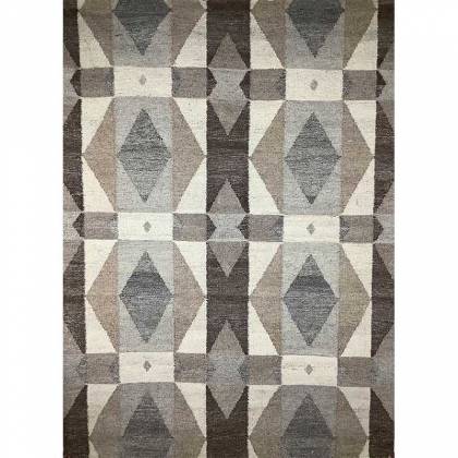 Hand Woven Wool Rug Brown Grey Color Flat Weave Durable and Stylish (Design FL-004) Manufacturers, Suppliers, Exporters in Noida