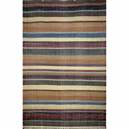 Hand Woven Wool Rug Lines Pattern Flat Weave Multi Color (Design FL-015) Manufacturers, Suppliers, Exporters in London