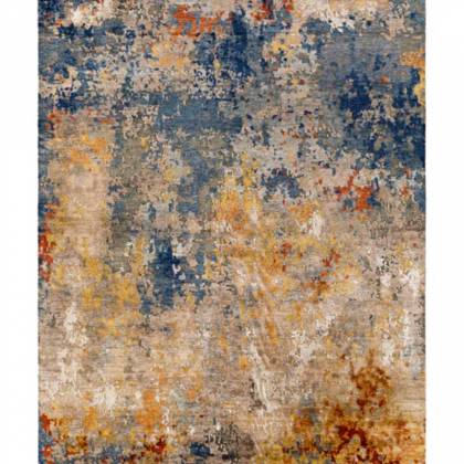 Hand Woven Wool Rug – Brown and Blue, Flat Weave Construction (Design Code HTK-019) Manufacturers, Suppliers, Exporters in Noida