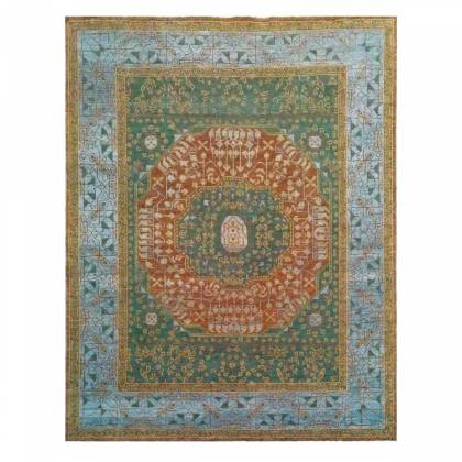 Luxurious Blue and Aqua Persian Wool Rug – Hand-Knotted (Design Code HKC-022) Manufacturers, Suppliers, Exporters in Malaysia