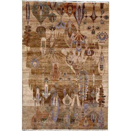 Luxurious Rust Multicolor Wool and Bamboo Silk Rug – Hand-Knotted Persian Pattern (Design Code M-16) Manufacturers, Suppliers, Exporters in Noida