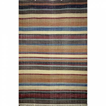 Multi Color Hand Woven Wool Rug Flat Weave Construction Elegant and Durable (Design FL-015) Manufacturers, Suppliers, Exporters in Noida