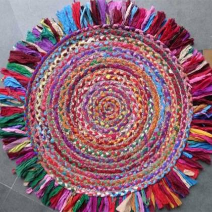 Multi Color Wool Flat Weave Hand Woven Rug (Design BR-011) Manufacturers, Suppliers, Exporters in Noida