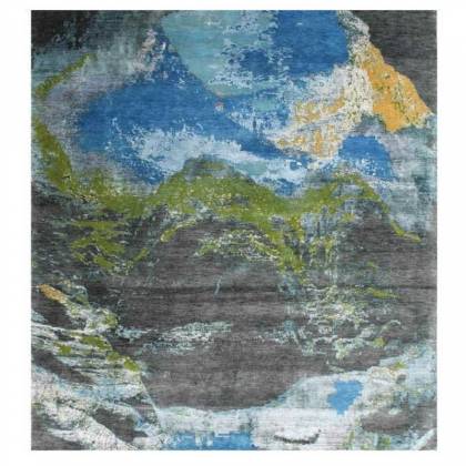 Persian Hand Knotted Wool Rug – Grey and Blue (Design Code QN-43) Manufacturers, Suppliers, Exporters in Noida