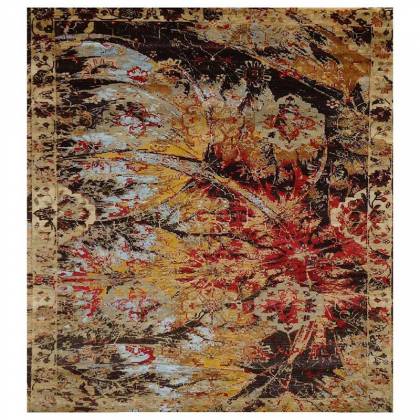 Persian Wool Rug in Black and Yellow – Hand-Knotted (Design Code QN-55) Manufacturers, Suppliers, Exporters in Noida