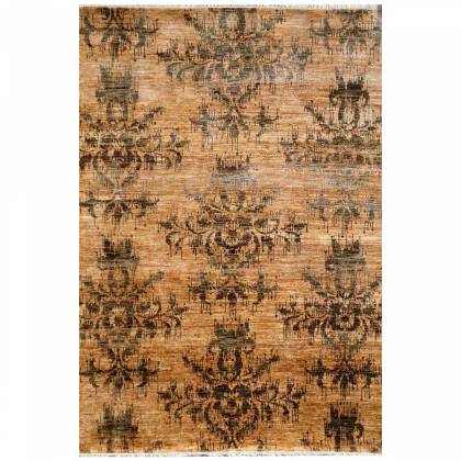 Premium Hand-Knotted Persian Wool and Bamboo Silk Rug – Black and Brown (Design Code M-13) Manufacturers, Suppliers, Exporters in Noida