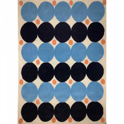 Premium Hand-Tufted Viscose Rug in Blue and Black with Loop Cut Pattern (Design Code HT-023) Manufacturers, Suppliers, Exporters in Birmingham