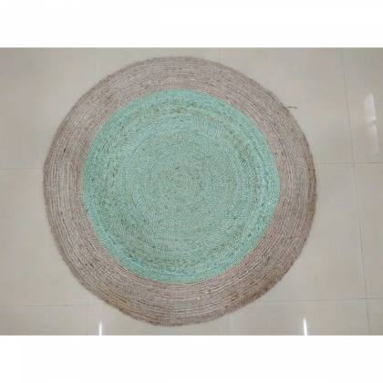 Premium Hand Woven Jute Rug Aqua Silver Color Braided Pattern Timeless and Durable (Design NL-026) Manufacturers, Suppliers, Exporters in Belgium