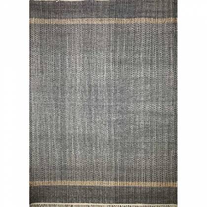 Premium Hand Woven Wool Rug Black Grey Color Flat Weave Timeless and Durable (Design FL-006) Manufacturers, Suppliers, Exporters in Noida