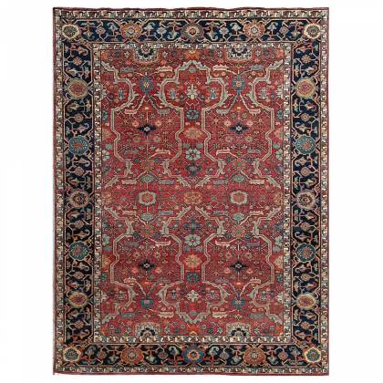 Rust and Blue Hand-Knotted Persian Wool Rug – (Design Code HKC-018) Manufacturers, Suppliers, Exporters in Birmingham