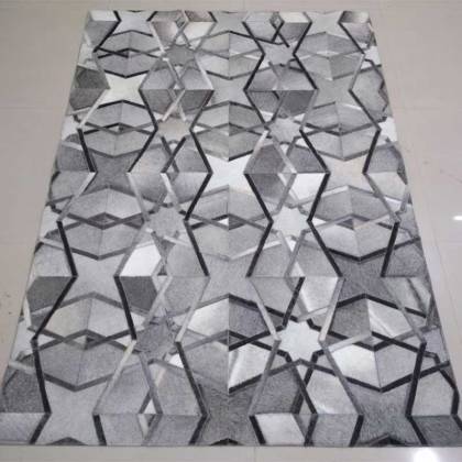 Silver Grey Hand-Woven Leather Rug – Flat Weave Artistic-Grey Design Manufacturers, Suppliers, Exporters in Birmingham