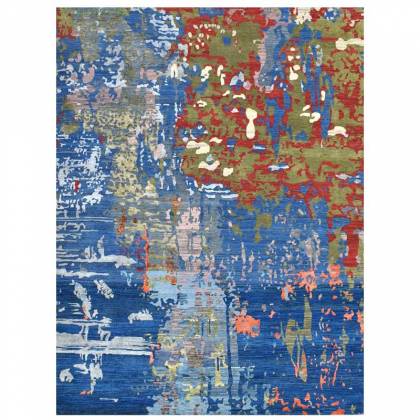 Sky Blue Wool Rug – Hand-Knotted Persian Pattern (Design Code QN-51) Manufacturers, Suppliers, Exporters in Noida