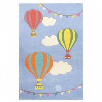 Sky Blue Wool Rug – Hand-Tufted, Loop Pattern (Balloon Design) Manufacturers, Suppliers, Exporters in Belgium